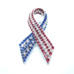 USA American Rhinestone Ribbon Pin - Red, White & Blue USA American Rhinestone Ribbon Pin - Red, White & Blue